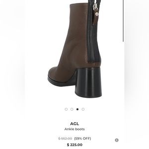 AGL ankle boots, size 40 ( American 10), leather upper, leather lining.